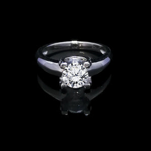 經典四爪弧形鏡底漸變粗肶鑽石戒指款式 - WILLS JEWELLERY