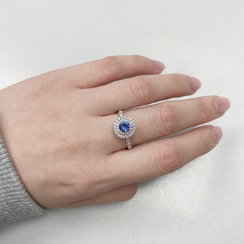 《圓 • 緣》藍寶石雙鑽戒指 - WILLS JEWELLERY