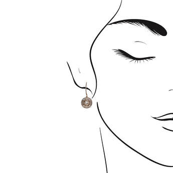 摩根石垂吊雙層圍石鑽石耳環 - WILLS JEWELLERY