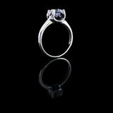 經典四爪弧形鏡底扁平鑽石戒指款式 - WILLS JEWELLERY