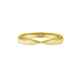 經典光金內鑲鑽線戒 - WILLS JEWELLERY