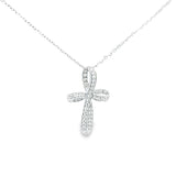 絲帶樣十字架鑽石吊墜 - WILLS JEWELLERY