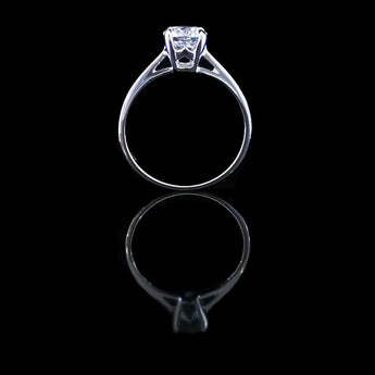 經典四爪大教堂式扁平刀肶鑽石戒指款式 - WILLS JEWELLERY