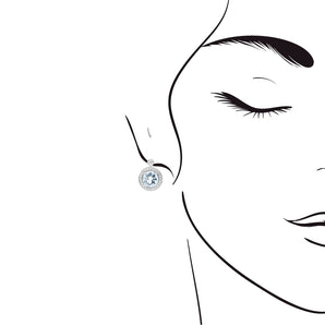 經典圓海藍寶鑽石耳環 - WILLS JEWELLERY