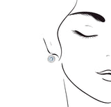 經典圓海藍寶鑽石耳環 - WILLS JEWELLERY