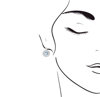 經典圓海藍寶鑽石耳環 - WILLS JEWELLERY