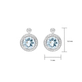 經典圓海藍寶鑽石耳環 - WILLS JEWELLERY