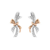 雙色絲帶鑽石耳環 - WILLS JEWELLERY