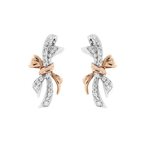 雙色絲帶鑽石耳環 - WILLS JEWELLERY
