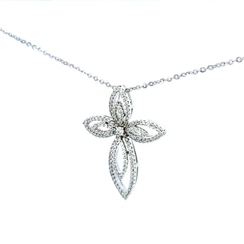 雙馬眼十字架鑽石吊墜 - WILLS JEWELLERY