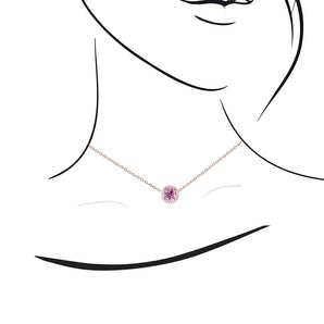 《圓 • 緣》粉紅寶石頸鏈 (玫瑰金) - WILLS JEWELLERY