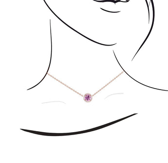 《圓 • 緣》粉紅寶石頸鏈 (玫瑰金) - WILLS JEWELLERY