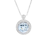 經典圓海藍寶鑽石項鏈 - WILLS JEWELLERY