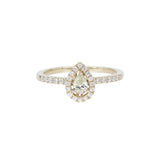 梨形黃鑽經典圍石戒指 - WILLS JEWELLERY