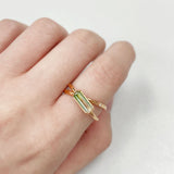 天然祖母綠切割綠黃雙色碧璽鑽石戒指 - WILLS JEWELLERY