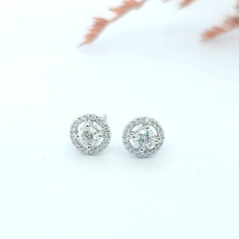 圓緣耳環．鑽石 - WILLS JEWELLERY