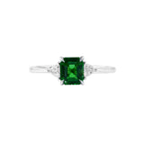 天然階梯形沙弗萊寶石鑽石戒指 - WILLS JEWELLERY