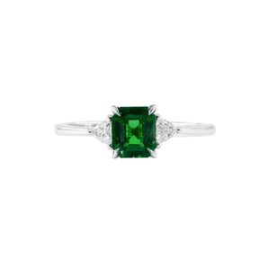 天然階梯形沙弗萊寶石鑽石戒指 - WILLS JEWELLERY