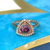 天然無燒濃紫色藍寶石鑽石戒指【附證書】 - WILLS JEWELLERY