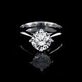 經典四爪尖頂皇冠心形雕刻鑽石戒指款式 - WILLS JEWELLERY