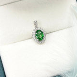 橢圓形沙弗萊珠邊鑽石吊咀 - WILLS JEWELLERY