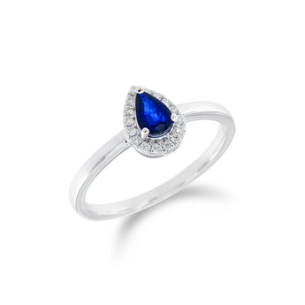 《天使 • 圍石》梨形藍寶石 - WILLS JEWELLERY