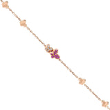 蝴蝶粉寶石鑽石手鏈 - WILLS JEWELLERY
