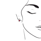 時尚梨形紅寶石鑽石耳環 - WILLS JEWELLERY