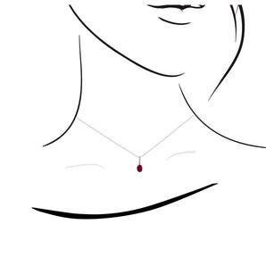 橢圓形紅寶石清鑲鑽石吊墜 - WILLS JEWELLERY