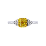 雷地恩切割濃彩橙黃鑽石圍石戒指 - WILLS JEWELLERY