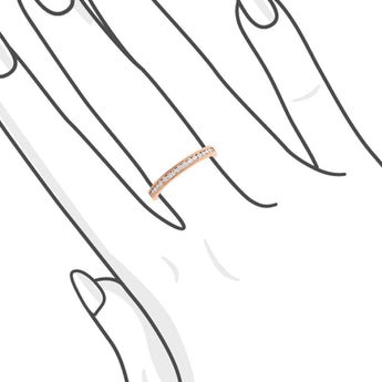 典雅珠邊鑽石線戒 - WILLS JEWELLERY