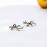 雙色絲帶鑽石耳環 - WILLS JEWELLERY