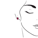 橢圓形紅寶石戴安娜款鑽石耳環 - WILLS JEWELLERY