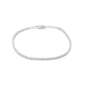 經典圓形鑽石白金手鏈 - WILLS JEWELLERY