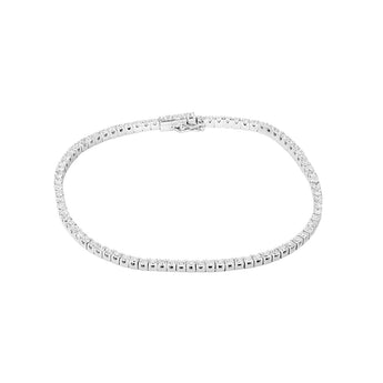 經典圓形鑽石白金手鏈 - WILLS JEWELLERY