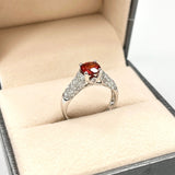 橘紅枕形尖晶石鑽石戒指 - WILLS JEWELLERY