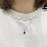 橢圓形藍寶石圍鑽吊墜 - WILLS JEWELLERY