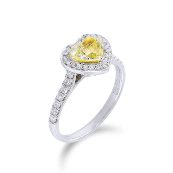 心形彩黃鑽圍石戒指 - WILLS JEWELLERY