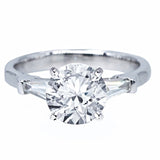 四爪三石梯方鑽石戒指 - WILLS JEWELLERY