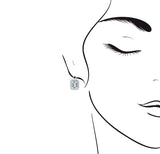 祖母綠形海藍寶圍鑽點藍耳環 - WILLS JEWELLERY