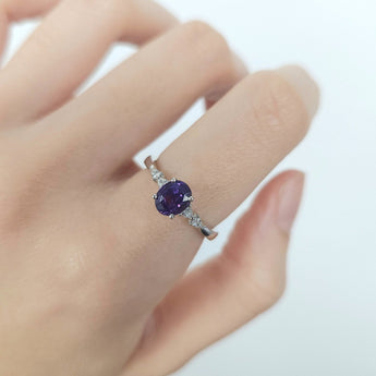 小水滴戒指 · 紫色藍寶石 - WILLS JEWELLERY