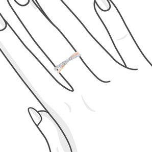 時尚鑽石交叉戒指 - WILLS JEWELLERY