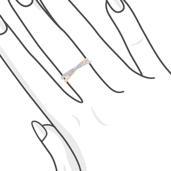 時尚鑽石交叉戒指 - WILLS JEWELLERY