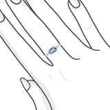 天然祖母綠形海藍寶鑽石戒指 - WILLS JEWELLERY