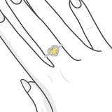 心形彩黃鑽圍石戒指 - WILLS JEWELLERY
