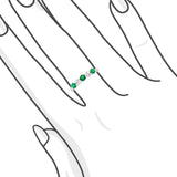 五石間鑲綠寶石鑽石線戒 - WILLS JEWELLERY