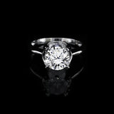 經典四爪弧形鏡底扁平鑽石戒指款式 - WILLS JEWELLERY