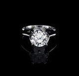 經典四爪弧形鏡底扁平鑽石戒指款式 - WILLS JEWELLERY