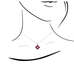 紅寶石鑽石紅菊吊墜 - WILLS JEWELLERY