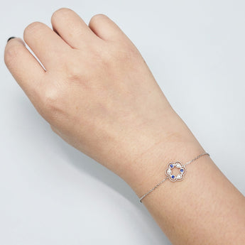 藍寶石鑽石花環手鏈 - WILLS JEWELLERY